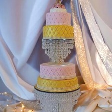 8inch Crystal Cake Stand| Crystal Cascading Cake Stand for Wedding