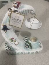 Yankee Candle Sliding Christmas Penguins & Igloo Hanging Wax Melt Warmer VHTF
