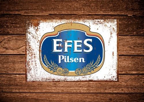 Efes beer sign rustic look - efes,