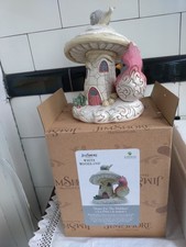 Jim Shore Home For The Holidays - White Woodland Mushroom Gnome & Cardinal BOXED