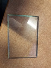 Antique French Carriage clock BEVELED GLASS PANEL 84 mm x  59mm