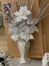 White silver romany vase with - white,
