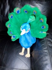 Peacock plush 15” Soft Toy Large Green Blue Bird cuddly Hamleys