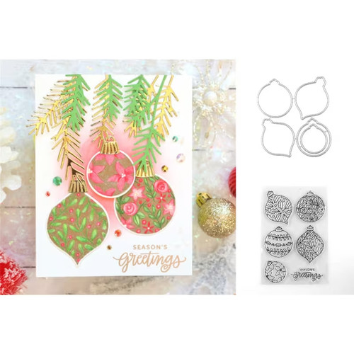 Christmas baubles stamp - stamp, and