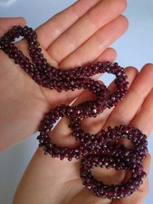 Vintage Garnet Cluster Endless Rope Necklace 24”
