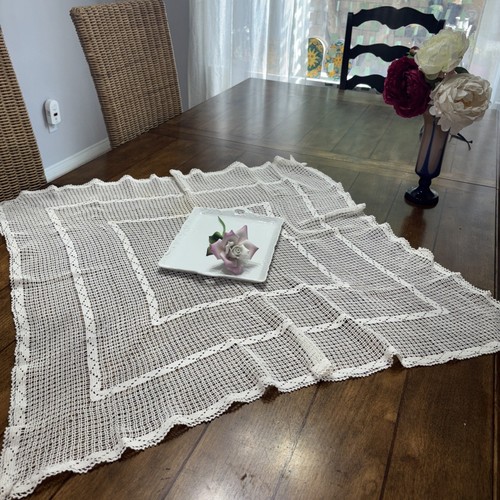 Antique hand crochet doily - hand,
