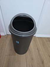 Argos Plastic Silver Flap Lid Bullet Bin 45 L Rubbish Waste Bin Kitchen Dustbin
