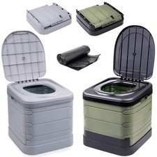 24L PORTABLE FOLDING CAMPING TOILET COMPACT POTTY LOO CARAVAN PICNIC FISHING £21