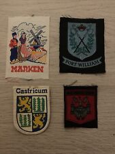 Job Lot x 4 Vintage Sew On Patches Marken/Fort William/Castricum/Antwerpen KR1 