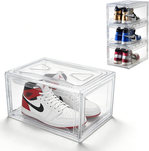 Clear stackable shoe boxes - clear,