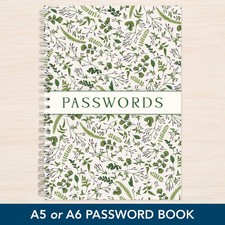Password Username Book  A5 & A6 - A-Z Internet Login Organiser Handmade to Order