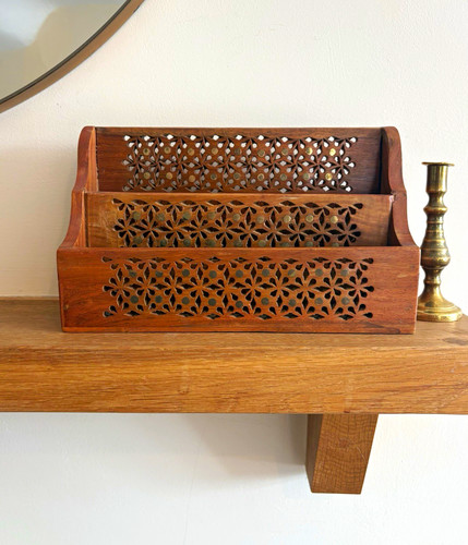 Vintage indian carved wooden - carved,