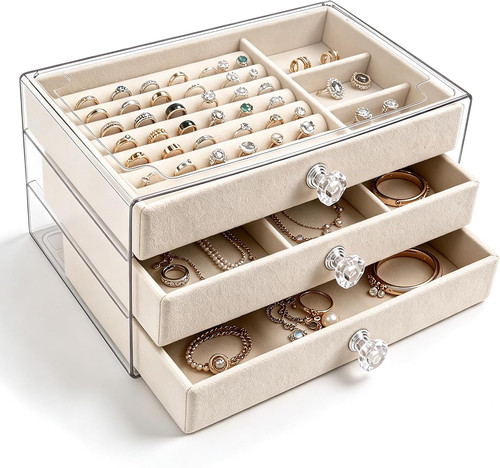 Tier velvet jewellery box - jewellery,
