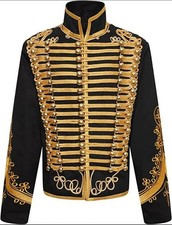 Mens Napoleonic Hussar Jacket Military Uniform Tunic Pelisse Jimi Hendrix Jacket