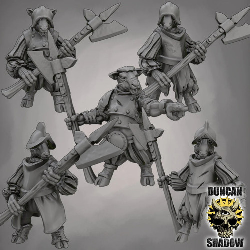 Sheep folk with poleaxes - folk,