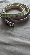 Ladies Belt Set Primark Size Small Green Check And Purple