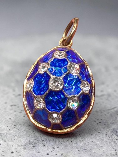 Vintage blue guiloche enamel - vintage,