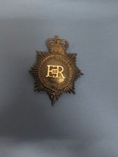 Hertfordshire Constabulary Blackened Police Helmet Plate  1953.
