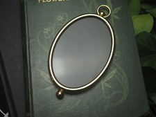 Oval Brass framed Black Scrying Mirror  - Divination - Witchcraft - Dark Moon