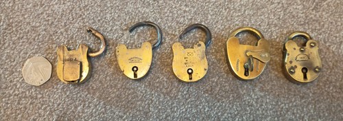 Antique brass padlocks job - antique,