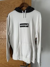 Supreme CDG Box Logo Hoodie Large White Black Harold Hunter