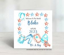 Personalised New Baby Boy Card