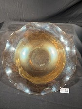 Large Vintage Jeanette Louisa Depression glass bowl. Carnival glass. 