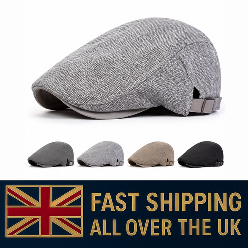 Men flat cap washed - cap, newsboy