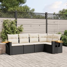 Garden Sofa Set Black