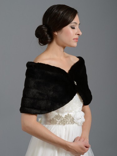 Faux fur bridal - bridal, cape