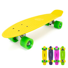 FATSTICK PENNY CRUISER MINI SKATEBOARD RETRO DECK CRUISER PLASTIC 22" YELLOW