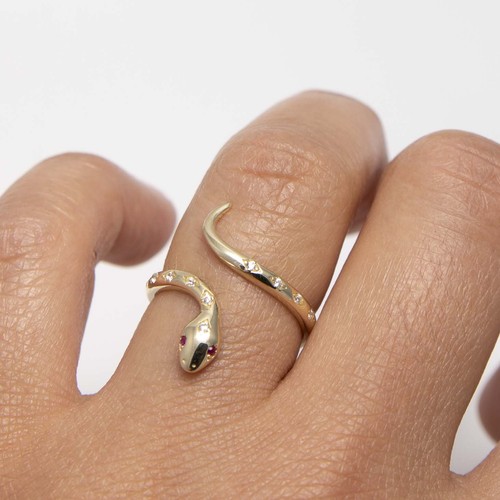 Shiny snake ring - shiny,
