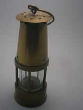 Vintage brass miners lamp - brass,