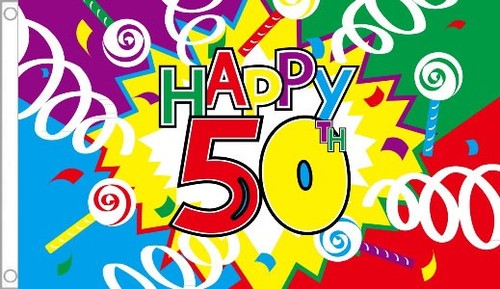 Happy 50th birthday flag x - 50th,
