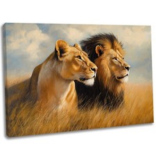 Lion lioness canvas wall - canvas,