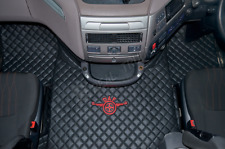 TRUCK ECO LEATHER FLOOR MATS SET FIT DAF XF 106  2018-2022 [old shape]  BLACK