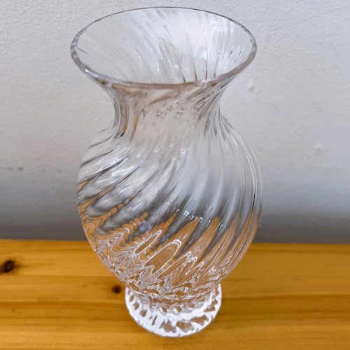 Vintage clear glass vase - ,, lead