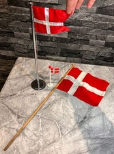 3 Denmark Flags, Desk Flag 16"  Large 23" Small 6"