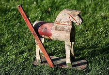 Antique wooden horse - horse., georgian