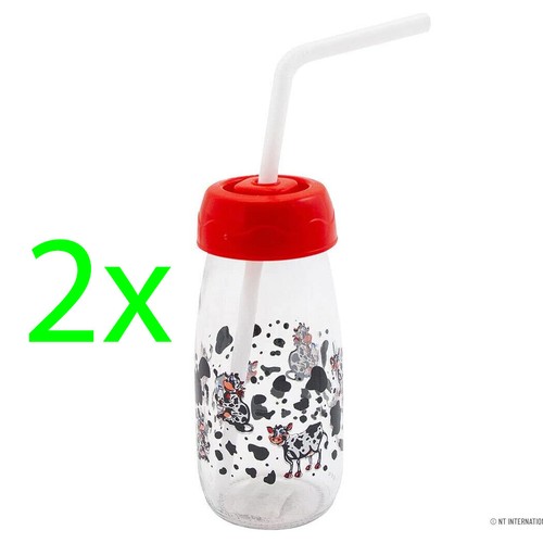 Small kids cow milk glass - small,