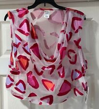 zumba red pink sheer top ladies lightweight fitness gym dance Large small  NEW