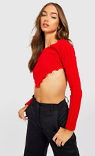 Boohoo Wide Rib Knit Crop