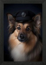 Police Officer Corgi Framed