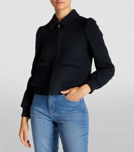 Tweed bomber jacket - tweed,