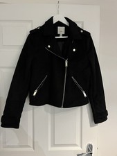 River Island Women's Faux Suede Biker Jacket Size 12