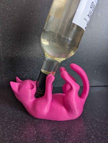 Wine bottle display holder - bottle, cat