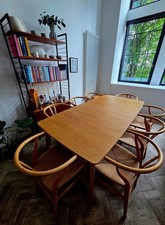 Wishbone Scandi Mid-Century Dining Room Chairs, Natural Colour - Set of 4