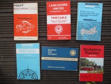 Six 1960s Bus Timetables from Northern England,  All Complete With Fold-Out Maps