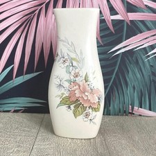 Aldridge pottery flower print vase - small 1980s cottage core style vase