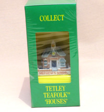5 VINTAGE TETLEY TEA FOLK HOUSES  COLLECTION. 1990's.  ORIGINAL SEALED BOXES